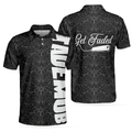 Renaissance Fade Mob Barber Hairstylist Polo Shirt Black Brocade Pattern Polo Shirt Hairstylist Shirt For Men - 1