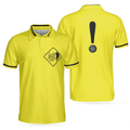 Caution Beware Of Flying Discs Short Sleeve Polo Shirt Yellow Skull Polo Shirt Best Golf Shirt For Men - 1