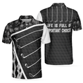 Life Is Full Of Important Choices Golf Polo Shirt Black And White Skull Golf Shirt For Men - 1