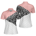 Golf Ball Texture With Leopard Pattern Golf Short Sleeve Women Polo Shirt Golf Shirt For Female Golfers - 1