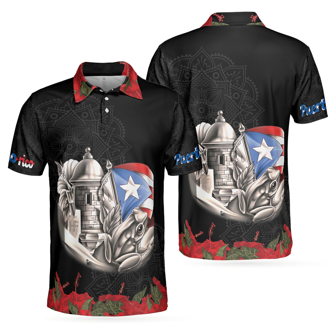 Puerto Rico Manga Flower Polo Shirt US Polo Shirt For Men And Women Best Gift For American Fans - 1