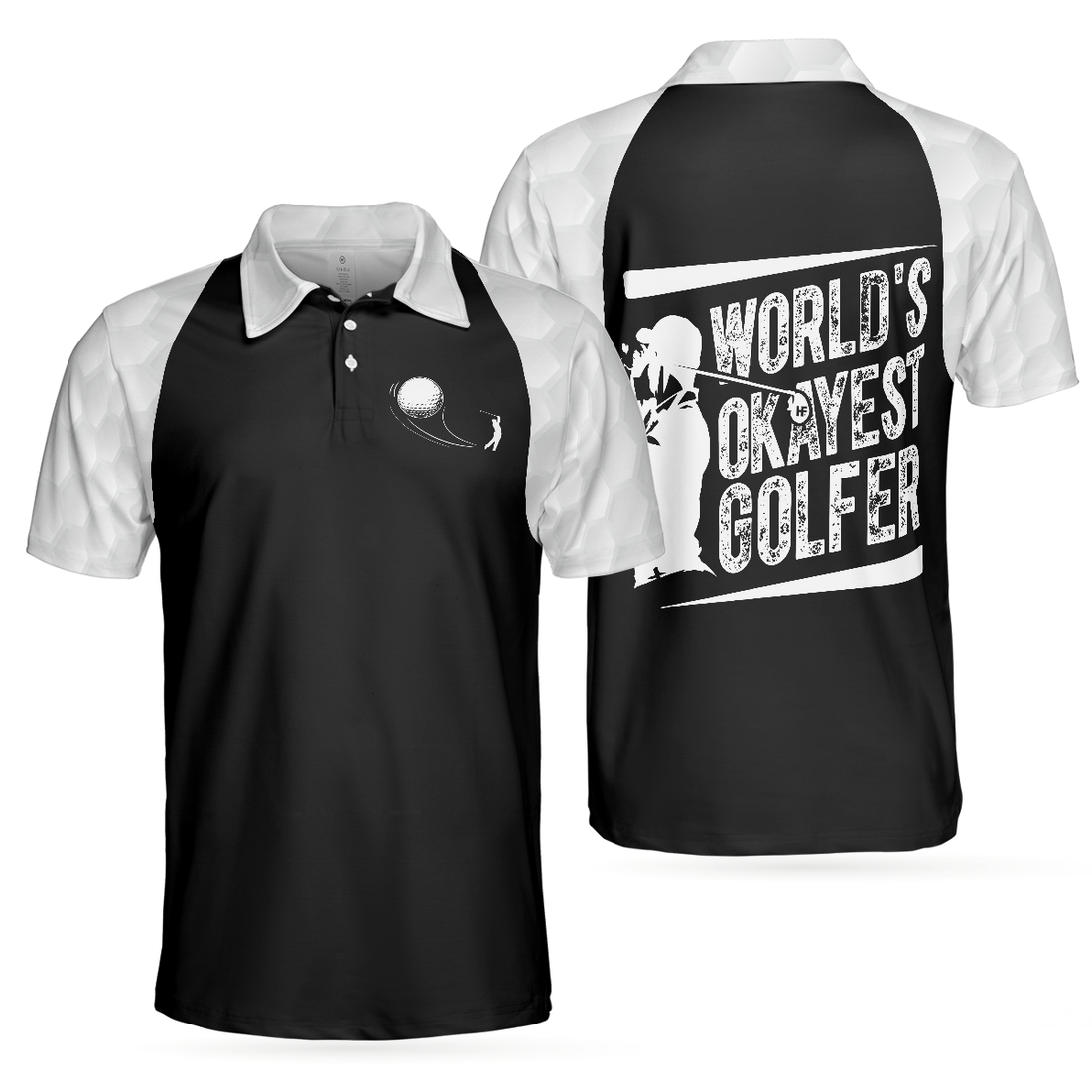 Worlds Okayest Golfer Polo Shirt Basic Golf Shirt Design For Men Funny Golf Shirt With Sayings - 1