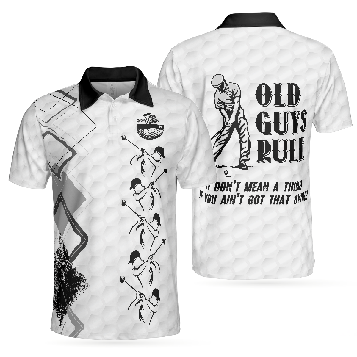 Old Guys Rule Golf Polo Shirt Golf Texture Argyle Pattern Polo Shirt Cool Golfing Shirt For Men - 1