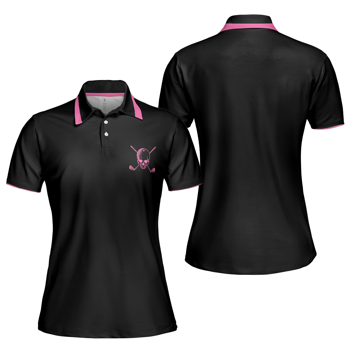 Golf Skull Women Shirt Short Sleeve Women Polo Shirt - 1