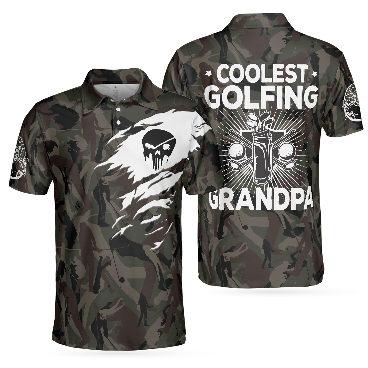 Coolest Golfing Grandpa Golf Polo Shirt - 1