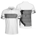 Black and White Stripes Barcode Golfing Polo Shirt Golfer Hard Swing Polo Shirt Best Golf Shirt For Men - 1