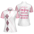 Golfing Forever Housework Whenever Leopard Argyle Style Golf Short Sleeve Women Polo Shirt Unique Female Golf Gift - 1