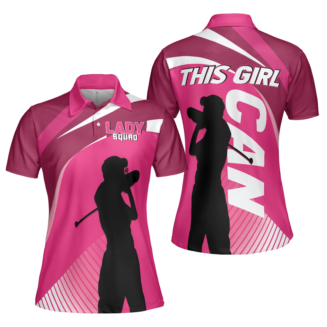 This Girl Can Golf Girl V2 Short Sleeve Women Polo Shirt Pink Golf Shirt For Ladies Cool Female Golf Gift - 1