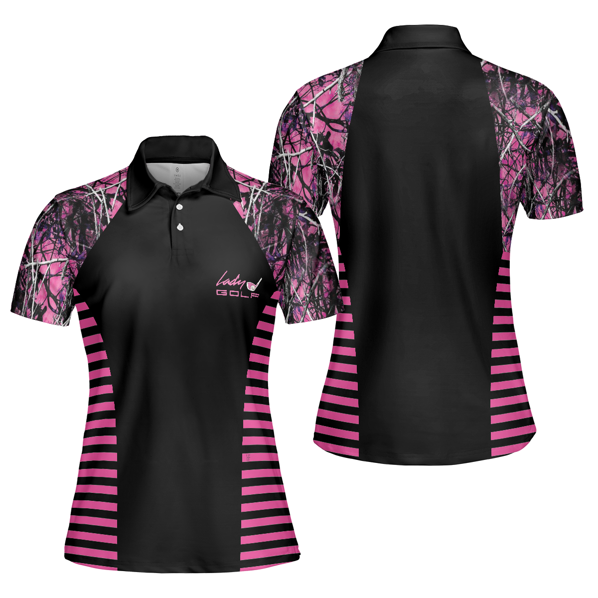 Thinning Layout Sexy Golf Girl Pink Camouflage Pattern Golf Short Sleeve Women Polo Shirt Best Golf Ladies Shirt - 1