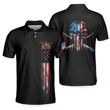 Dark Theme 8-ball Short Sleeve Wet Paint Skull Billiards Polo Shirt American Flag Billiards Shirt For Men - 1