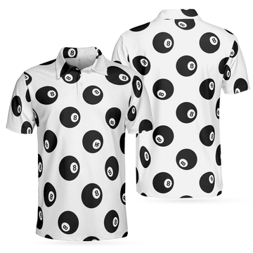 Billiards Pool Snooker 8 Balls Pattern Polo Shirt Ball Pattern Billiards Polo Shirt For Men Billiards Gift Idea - 1