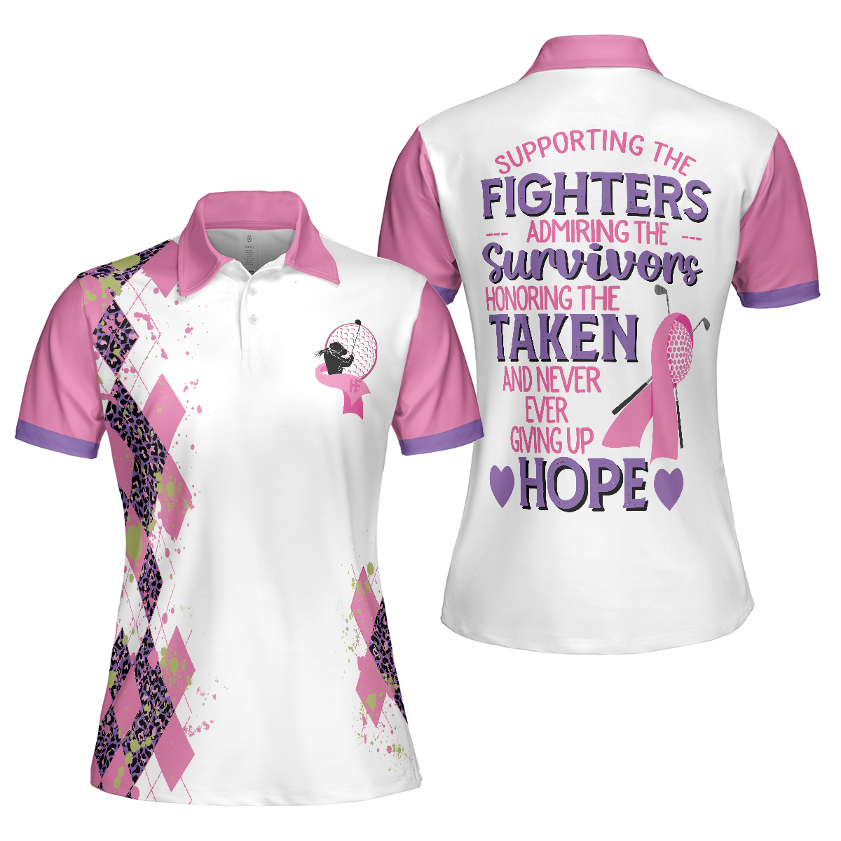 Supporting The Fighters Admiring The Survivors Short Sleeve Women Polo Shirt - 1