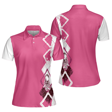 The Lady Golf Skull Short Sleeve Women Polo Shirt - 1