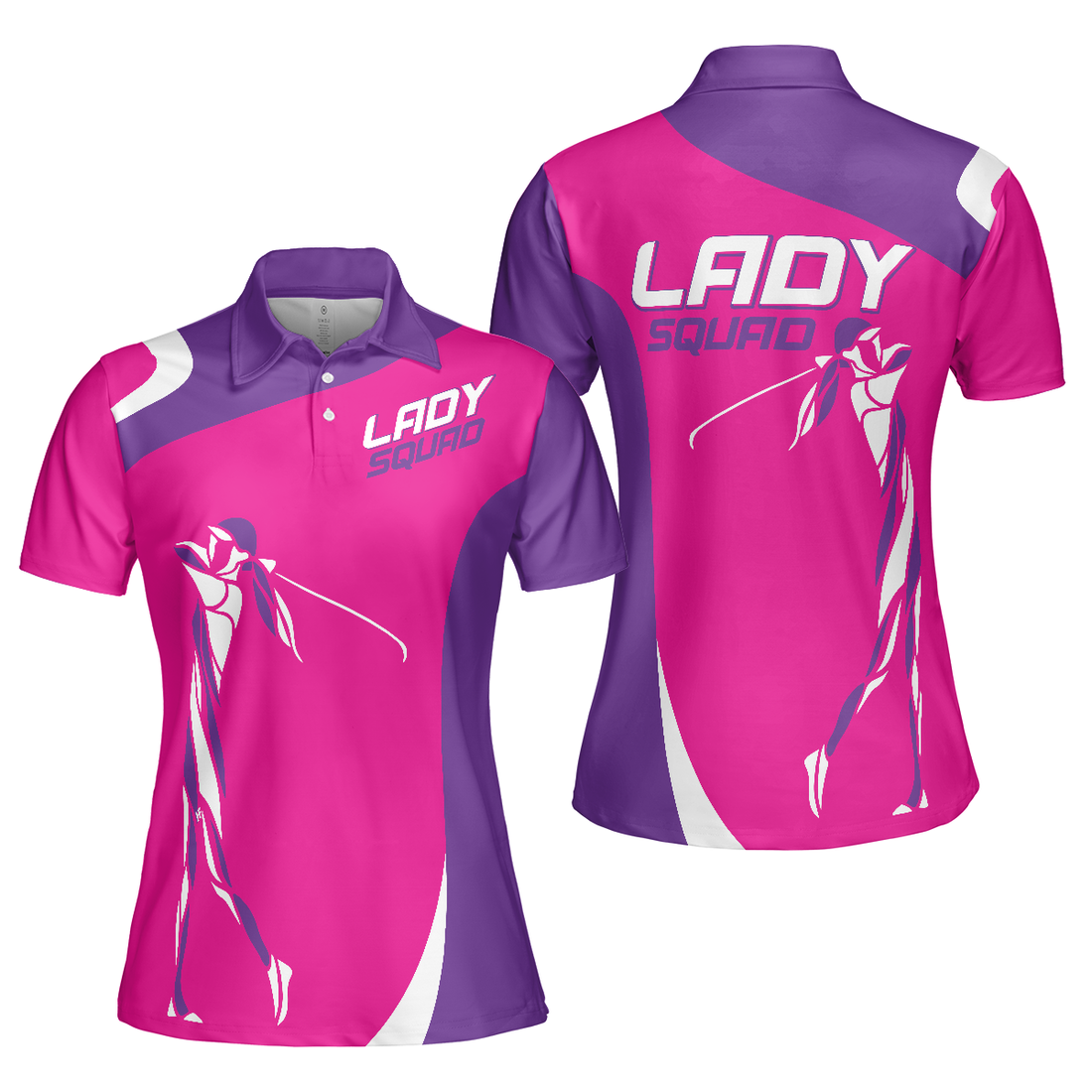 Girl Squad Golf Girl Short Sleeve Women Polo Shirt Purple And Pink Golf Shirt For Ladies Unique Female Golf Gift - 1