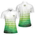 Abstract Green Geometric Tennis Short Sleeve Women Polo Shirt - 1