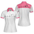 Golf Is My Heart Pink Golf Short Sleeve Women Polo Shirt - 1