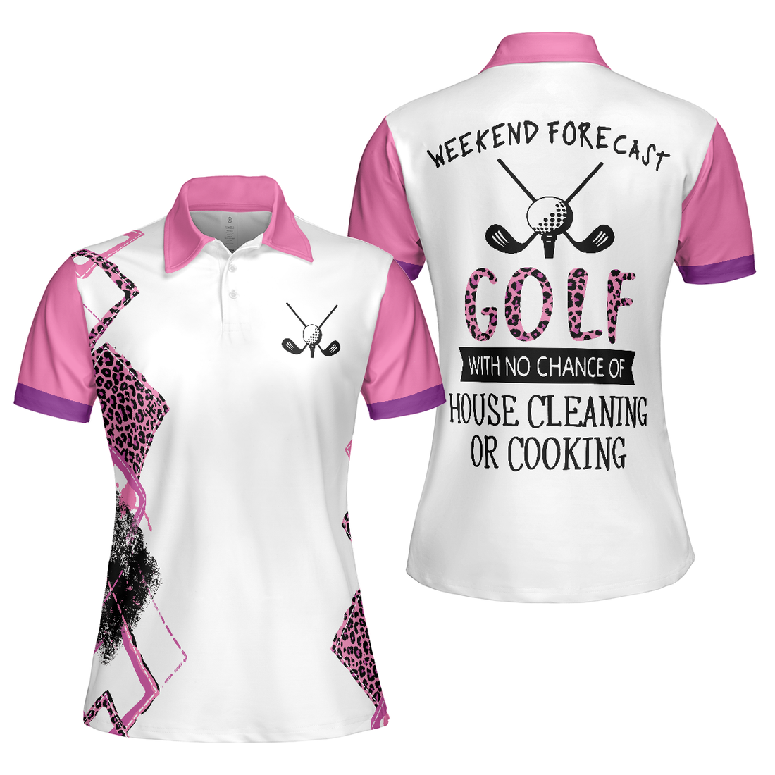 Golf With No Chance Of House Cleaning Or Cooking Short Sleeve Women Polo Shirt - 1