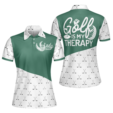 Golf Is My Therapy Golf Short Sleeve Women Polo Shirt - 1