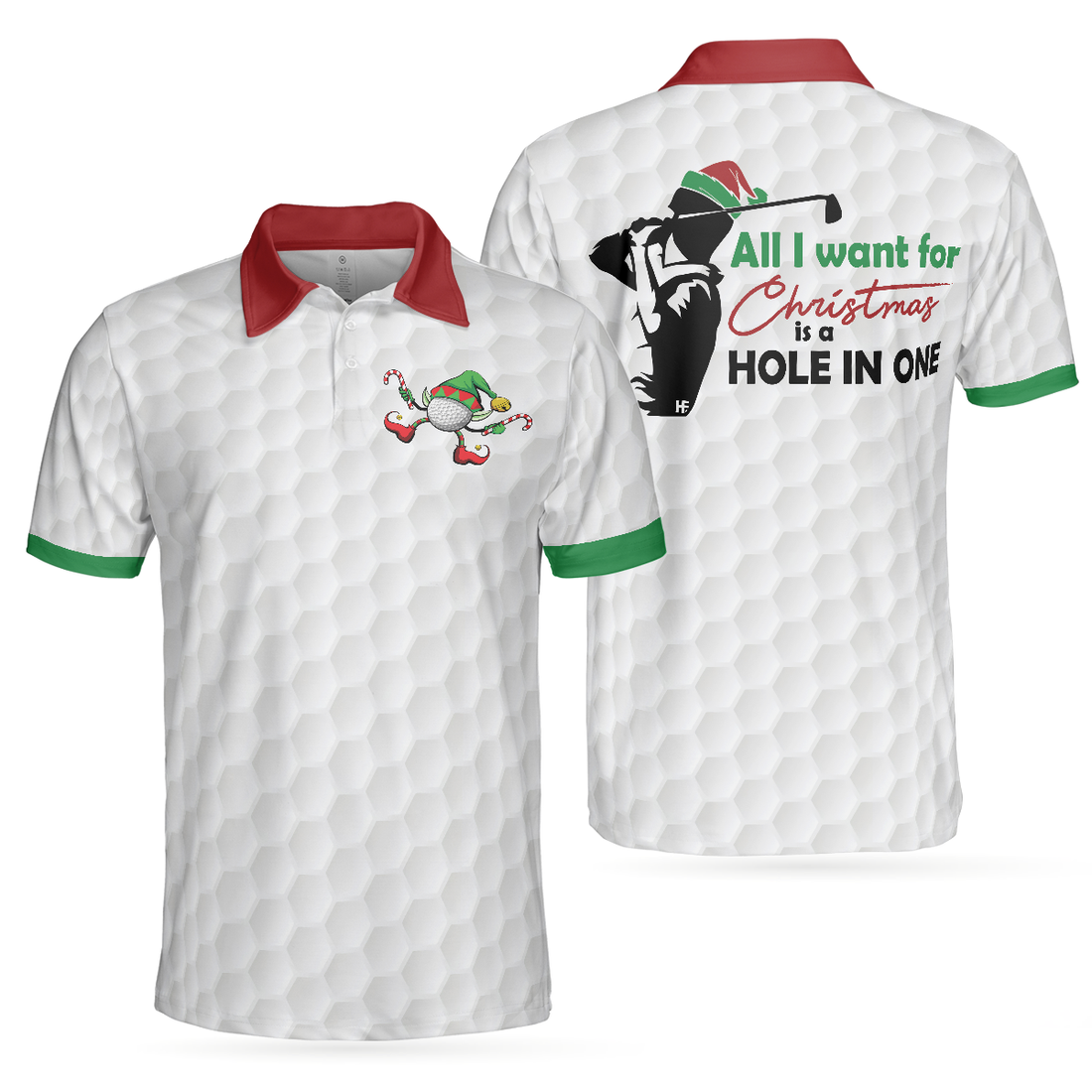 Golf All I Want Polo Shirt Christmas Gift Idea For Male Golfers Funny Christmas Themed Golf Shirt - 1