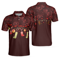 Christmas Golf Polo Shirts- Mens Golf Polo Shirts Short Sleeve- Red Christmas Pattern Shirt Dry Fit- Christmas Shirt Idea Gift For Men - 1