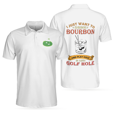 Drink Bourbon And Play Golf In 19th Golf Hole Polo Shirt For Men Golf Course And Bourbon Whiskey Golf Polo Shirt - 1