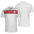 Bowling Skull Polo Shirt Red And White Skull Bowling Shirt Design Basic Shirt For Bowling Lovers - 1