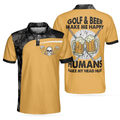 Golf  Beer Make Me Happy Polo Shirt Funny Drinking Golf Polo Shirt For Men Best Beer Golf Polo Shirt - 1