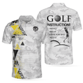 Golf Instructions Triangle And Camouflage Pattern Polo Shirt - 1