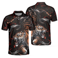 Tiger In The Dark Polo Shirt Cool Tiger Polo Shirt For Men Short Sleeve Tiger Shirt Gift Idea - 1