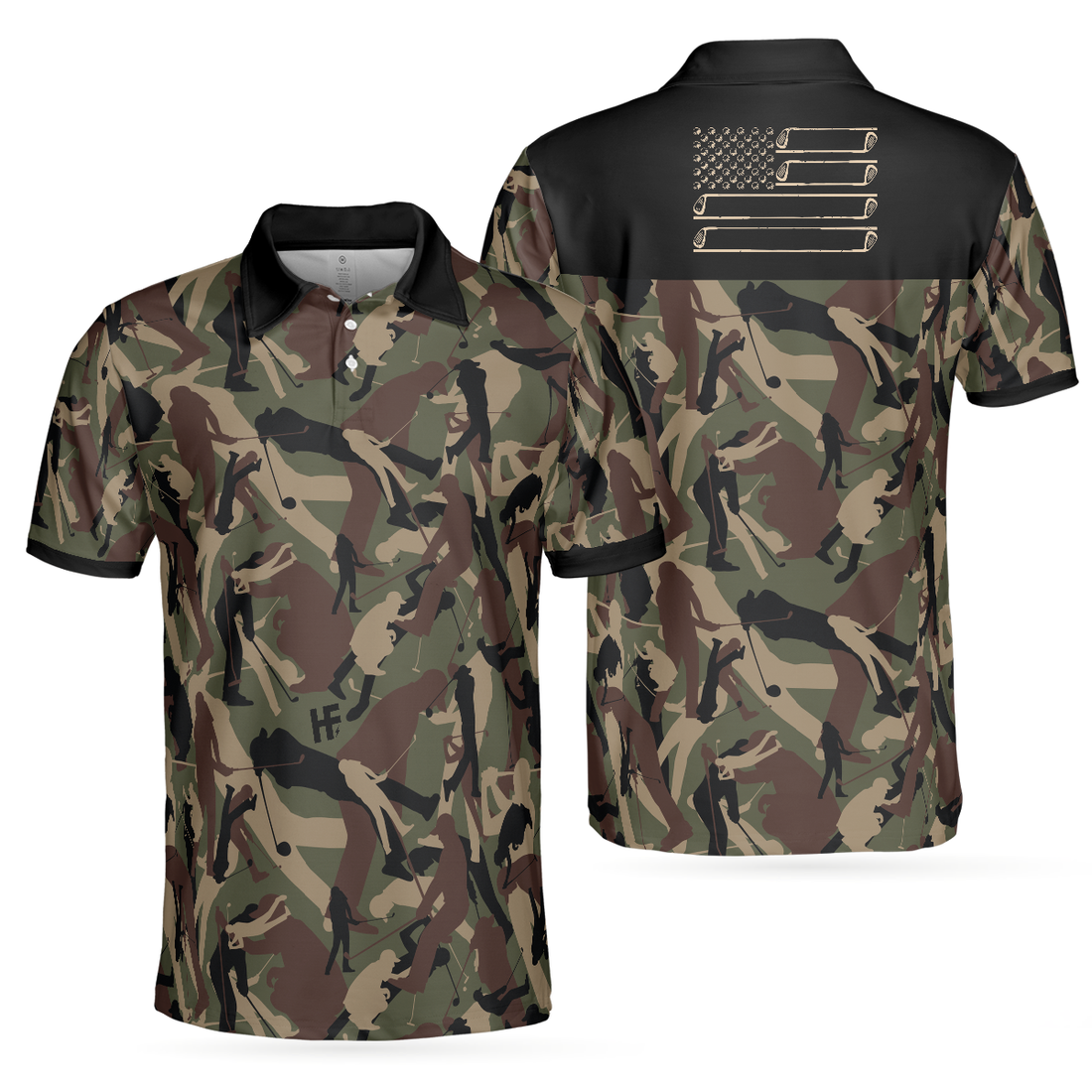 Golf Camouflage Pattern Golf Polo Shirt Military Golfing Polo Shirt Camo Golf Shirt For Men - 1