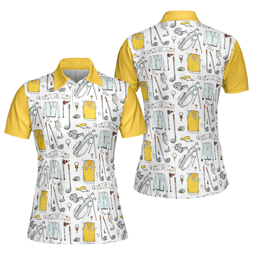 Golf Life In Yellow V2 Short Sleeve Women Polo Shirt - 1