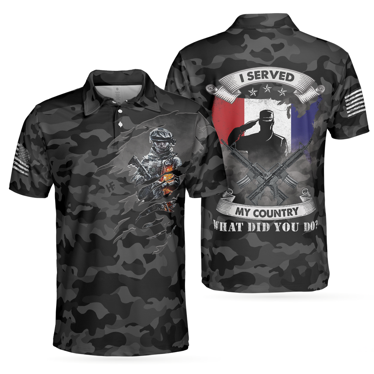 I Served My Country Polo Shirt Dark Colored Camouflage Veteran Shirt Design Best Gift For Veterans - 1