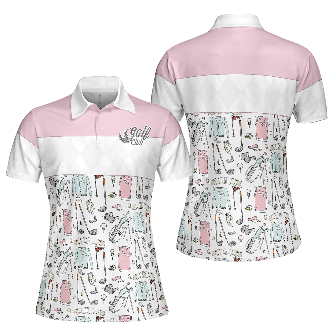 Golf Life In Pink Short Sleeve Women Polo Shirt - 1