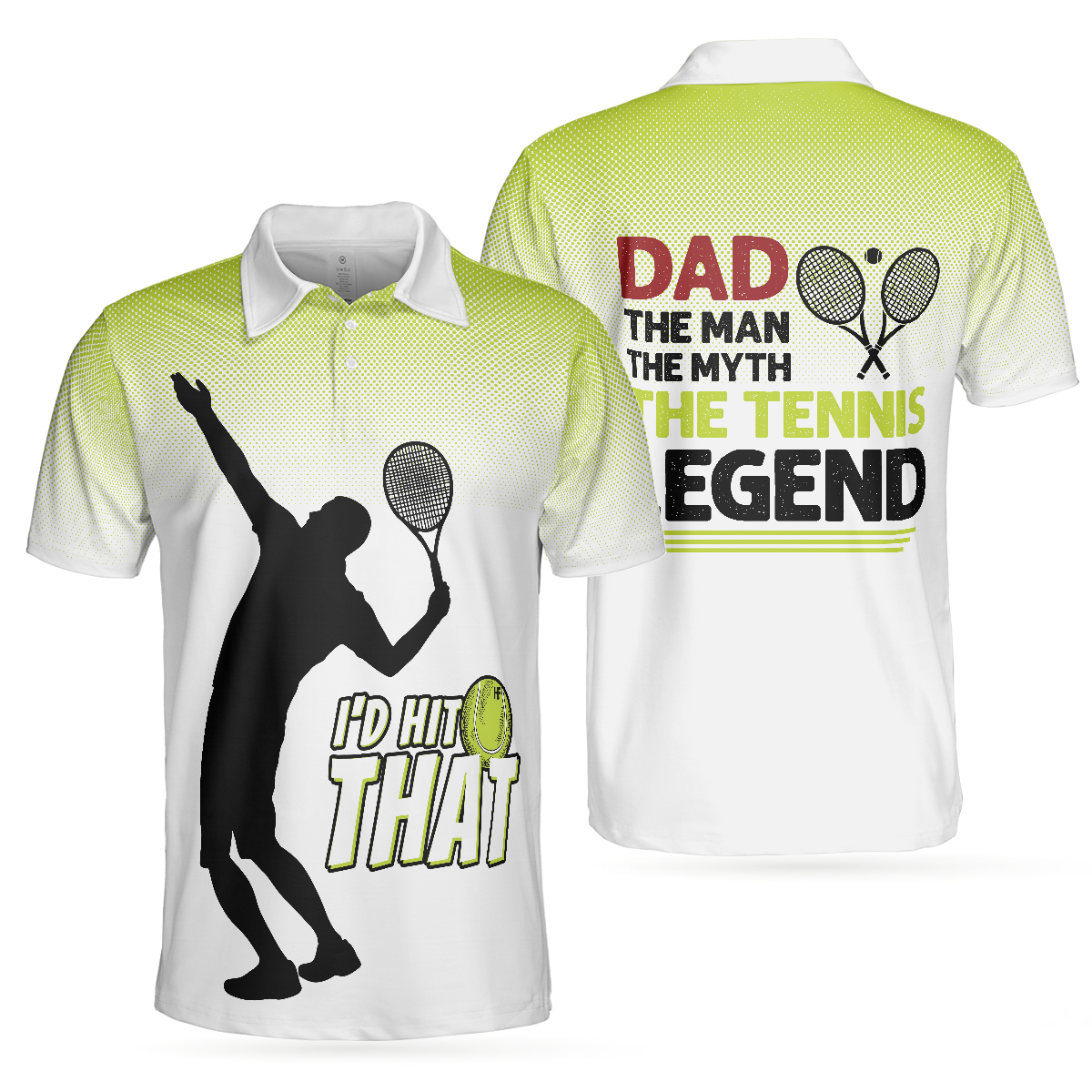 Dad The Man The Myth The Tennis Legend Polo shirt Short Sleeve Polo Tennis Shirts Unique Tennis Gift - 1