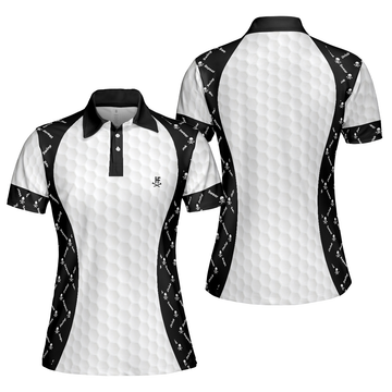 Swing Swear And Repeat With Skull Argyle Pattern Golf Short Sleeve Women Polo Shirt Basic Ladies Golfing Shirt - 1