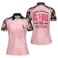 I Know I Play Like A Girl Try To Keep Up Elegant Flower Pattern Golf Short Sleeve Women Polo Shirt - 1