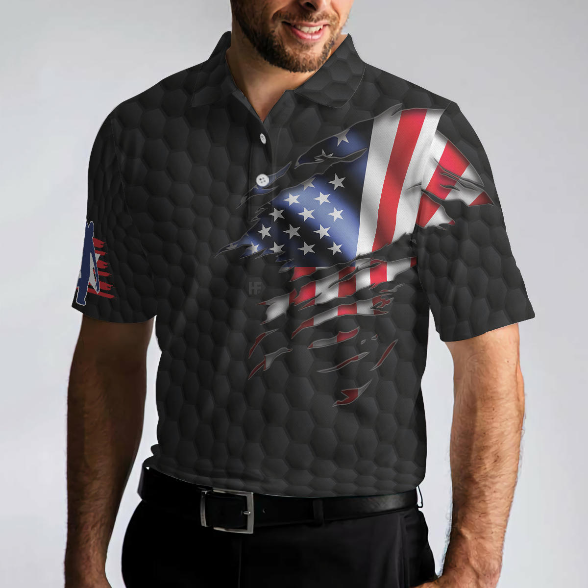 Beer Frame Bowling With American Flag Polo Shirt - 5