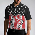 Baseball Hit Hard Run Fast Short Sleeve Polo Shirt Black Theme American Flag Polo Shirt Best Baseball Shirt For Men - 4