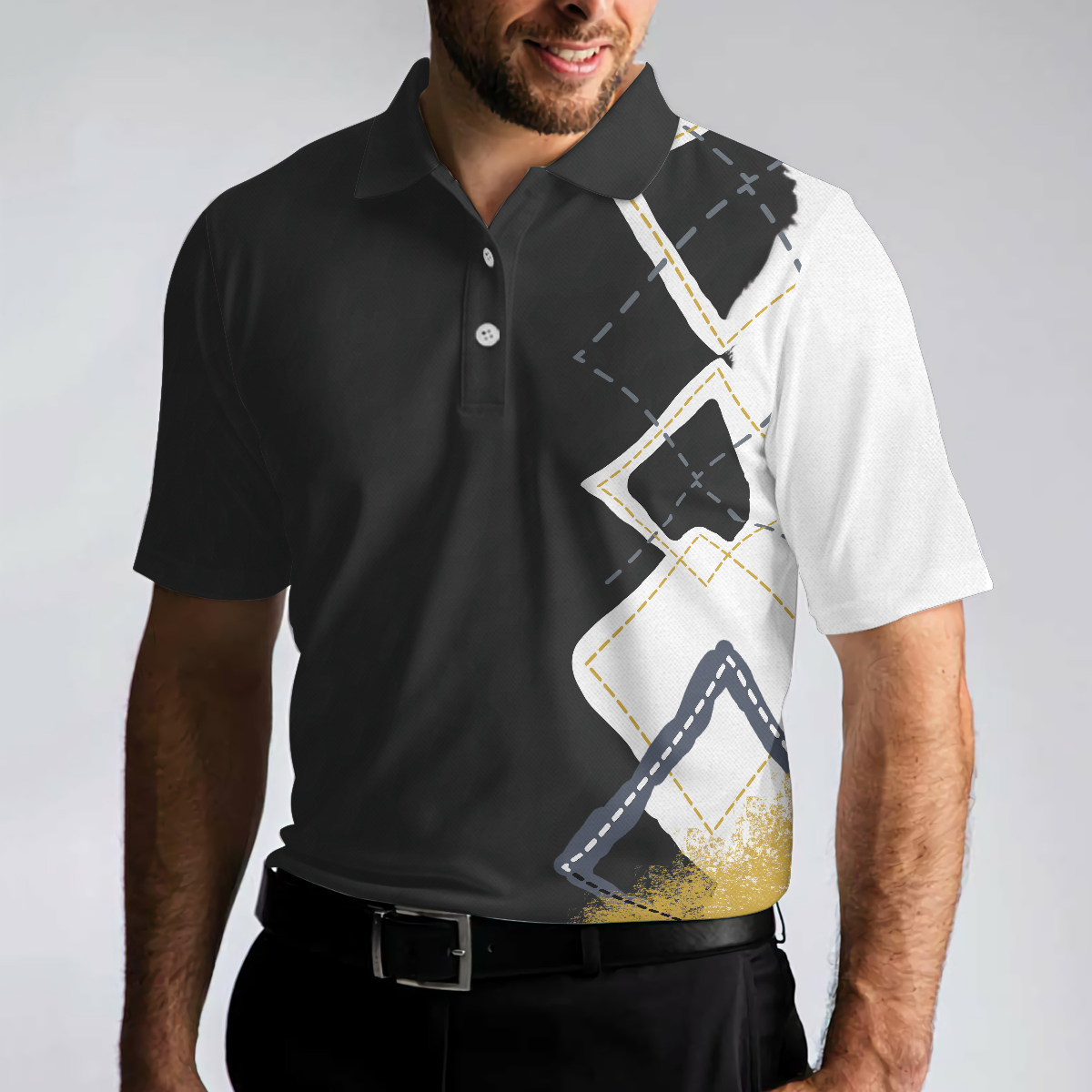 Stress Is Caused By Not Playing Golf Enough Polo Shirt Best Argyle Pattern Golf Shirt For Men Colorful Golf Shirt - 4