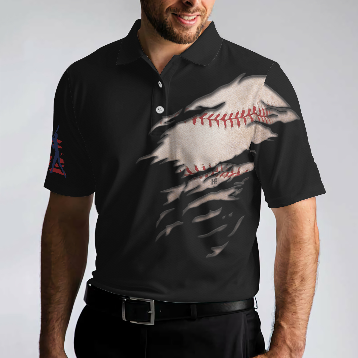 America Baseball Polo Shirt American Flag Baseball Shirt For Men - 4