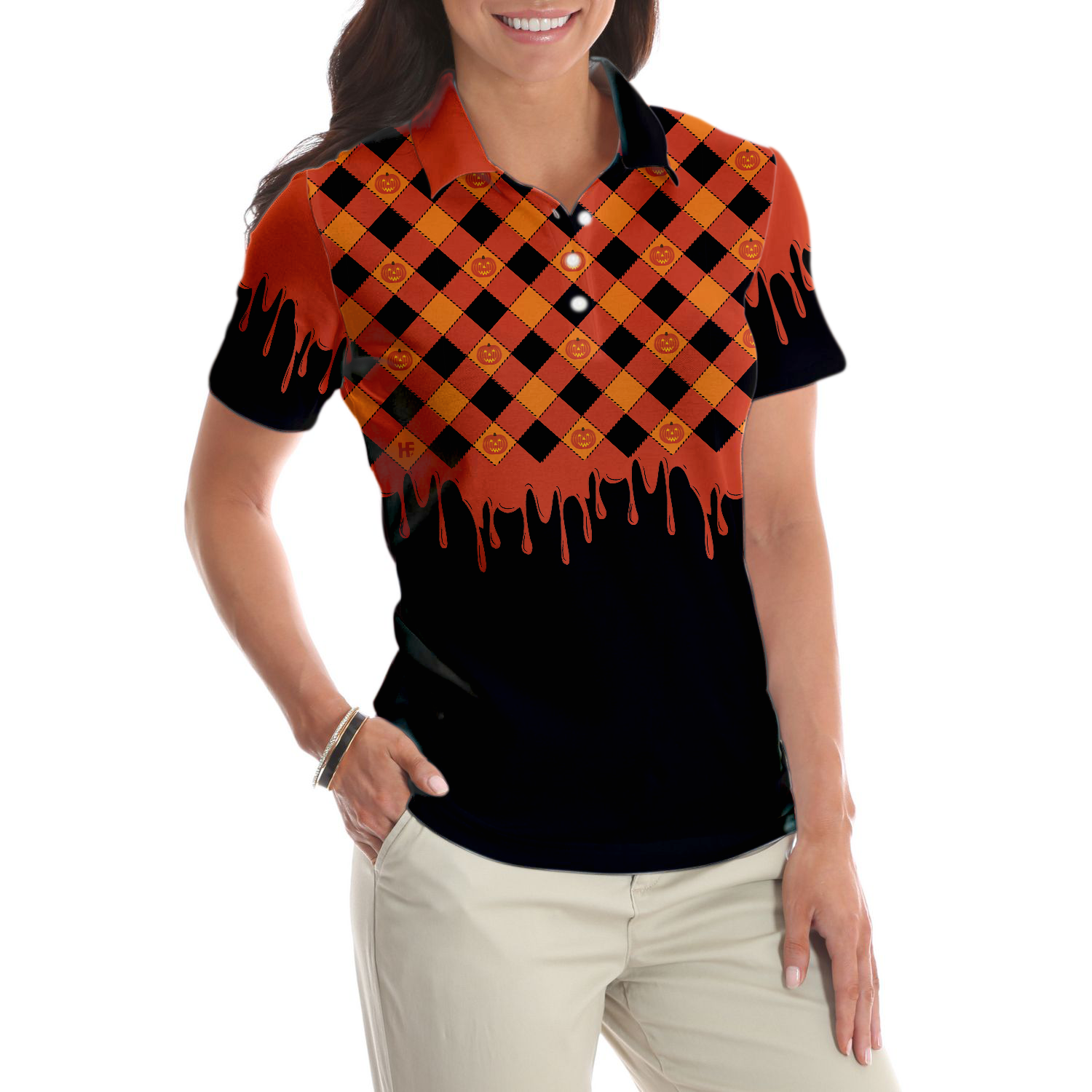 Trick or Teach Short Sleeve Women Polo Shirt Halloween Shirt For Women - 5