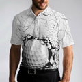 Golf Ball Breaking Polo Shirt Black And White Cracking Pattern Polo Shirt Best Golf Shirt For Men - 4