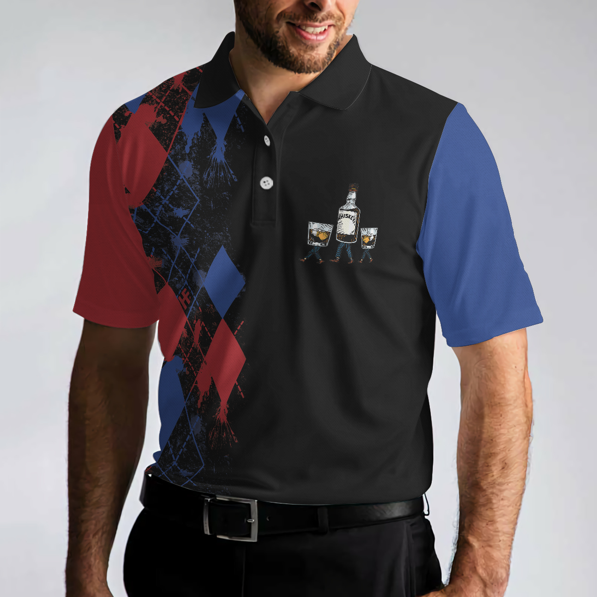 Bowling If Im Drunk Polo Shirt Argyle Pattern Polo Shirt Design Funny Bowling Shirt For Male Players - 5