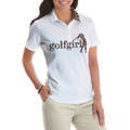 Golf Girl Leopard Pattern Short Sleeve Women Polo Shirt - 4