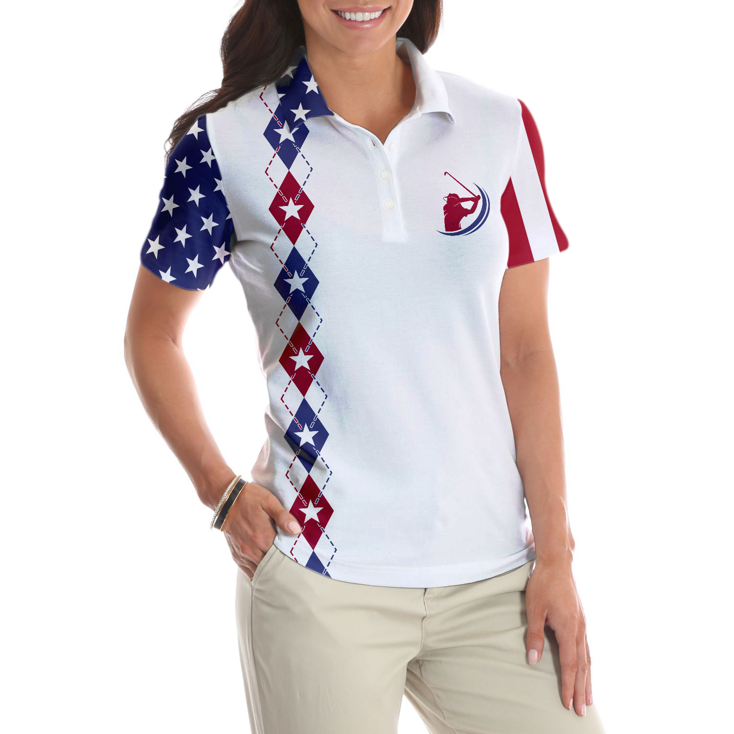 Too Old To Work Too Young To Die But Perfect For Golfing Short Sleeve Women Polo Shirt Best Ladies Golf Shirt - 4