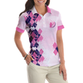 Sometimes It Takes Balls To Be A Women Golf Girl Short Sleeve Women Polo Shirt Pink Argyle Pattern Golf Shirt For Women - 5