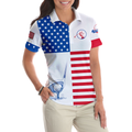 American Flag Golf V2 Short Sleeve Women Polo Shirt Patriotic Golf Shirt For Ladies Unique Golf Gift For Girls - 5