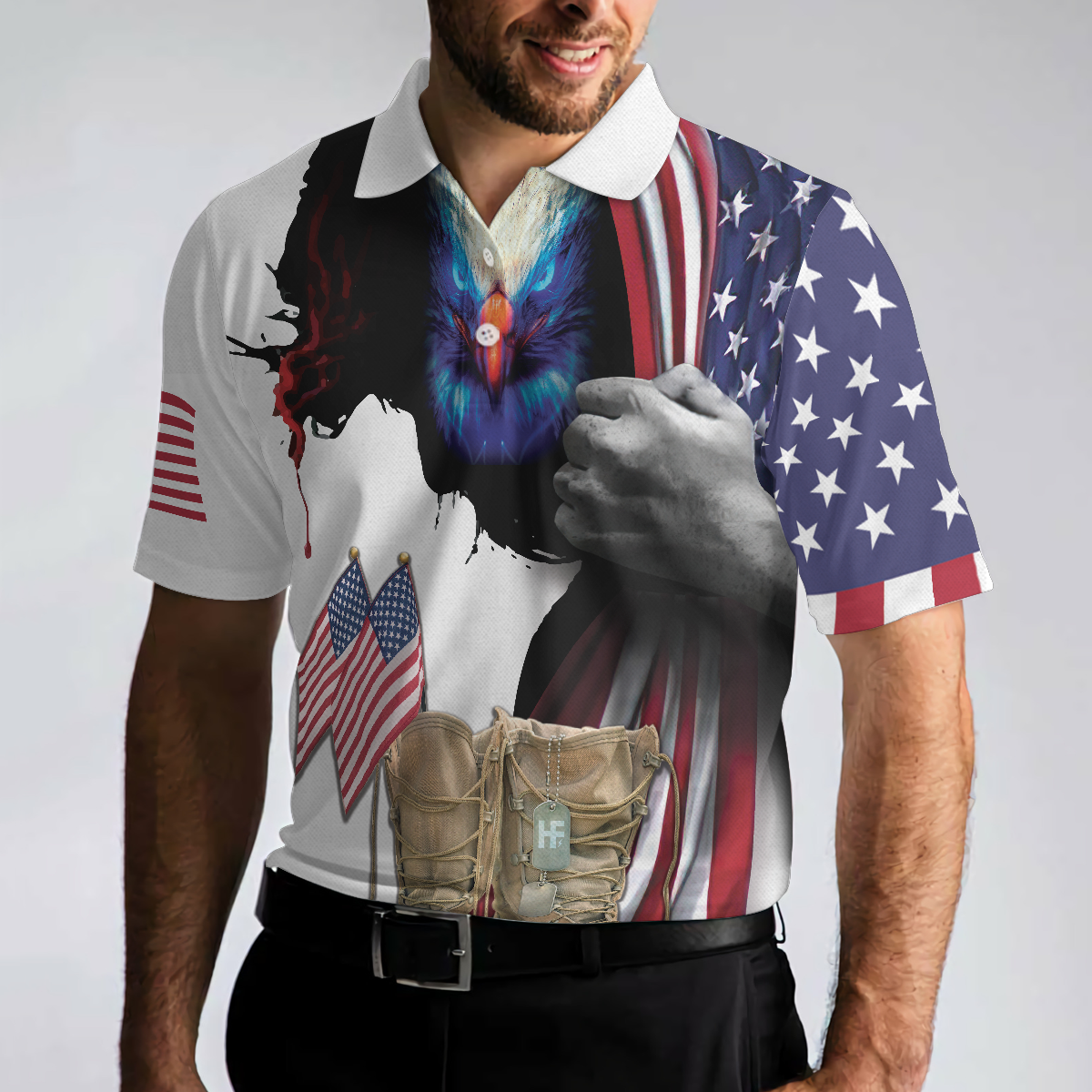 Every Veteran Is A Hero Polo Shirt Eagle American Flag Polo Shirt Patriotic Veteran Shirt For Men - 4