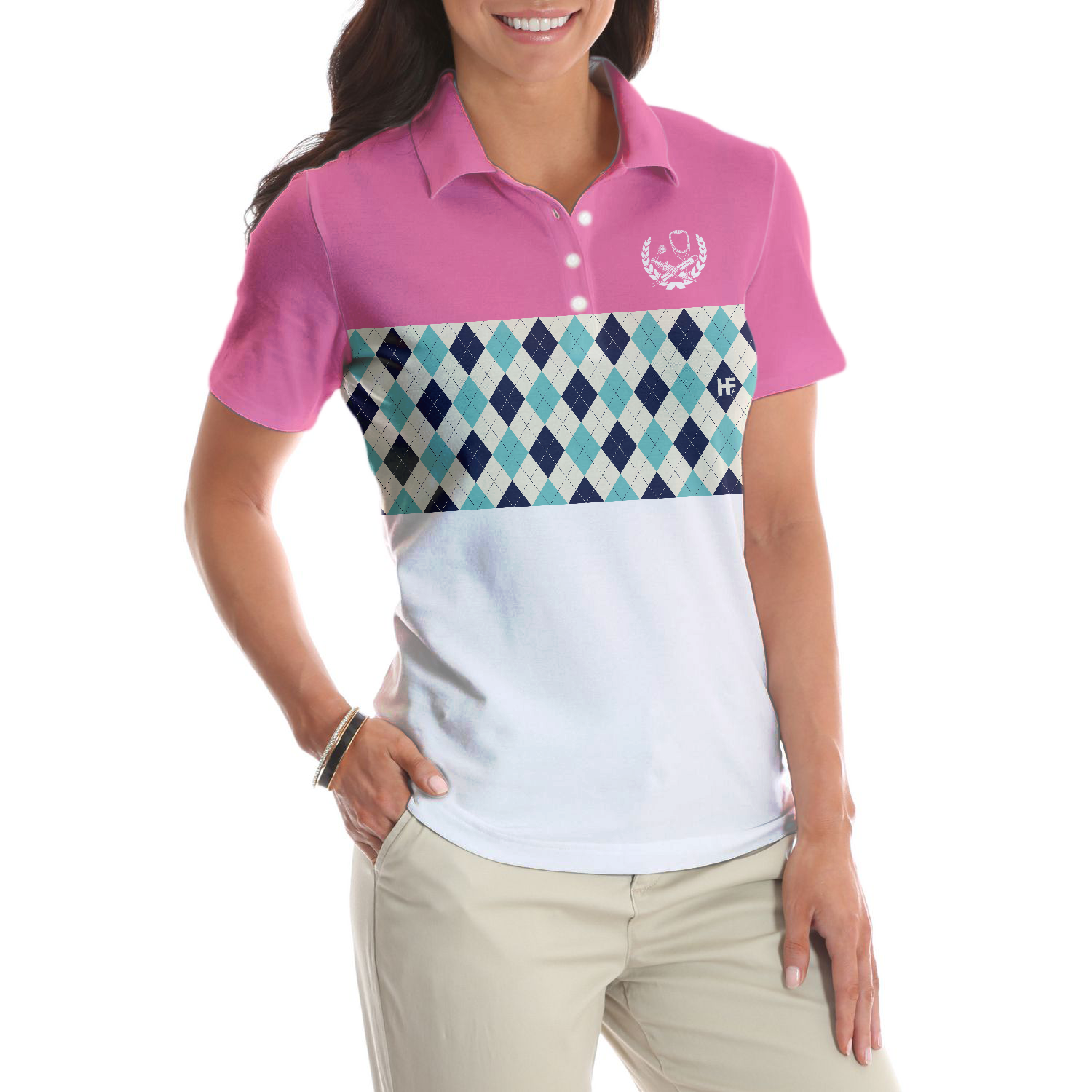 I Was Born To Be A School Nurse Short Sleeve Women Polo Shirt Argyle Pattern Shirt For Nurses Nurse Vibes Shirt - 4