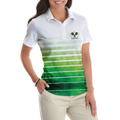 Abstract Green Geometric Tennis Short Sleeve Women Polo Shirt - 5